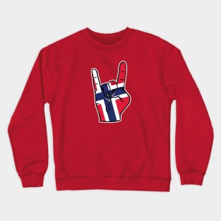 Rock On Norway // Norwegian Flag Rock Hand Crewneck Sweatshirt